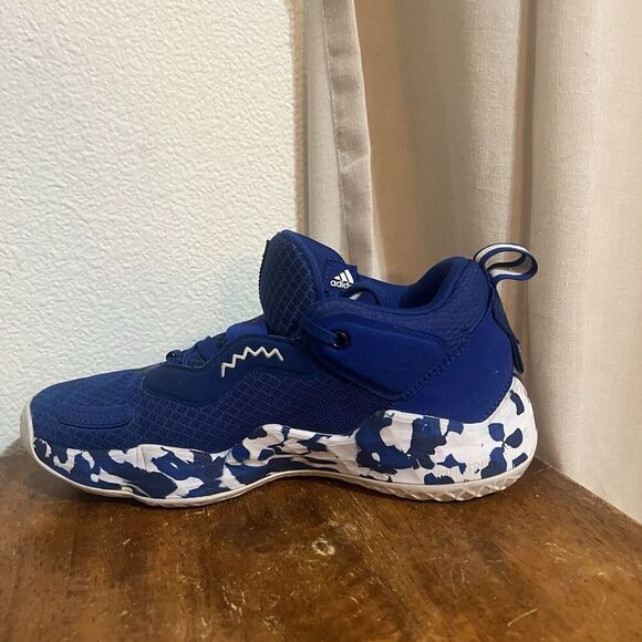 NWOT Adidas D.O.N. Issue 3 Kansas City Jayhawks NCAA Basketball Shoe Blue 5.5 - Picture 7 of 13
